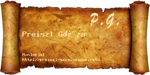 Preiszl Géza névjegykártya
