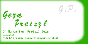geza preiszl business card