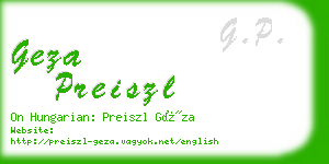 geza preiszl business card